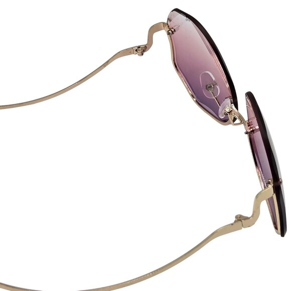 Large Frame Sunglasses Pink Purple Fade Streetwear Preppy Hippy Love Cute Chunky - Picture 11 of 16